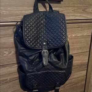 Elegant Black Quilted Backpack